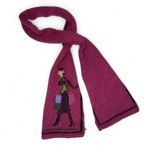 Anthropologie Wooden Ships Mohair Blend Scarf with Shopping Girl Graphic